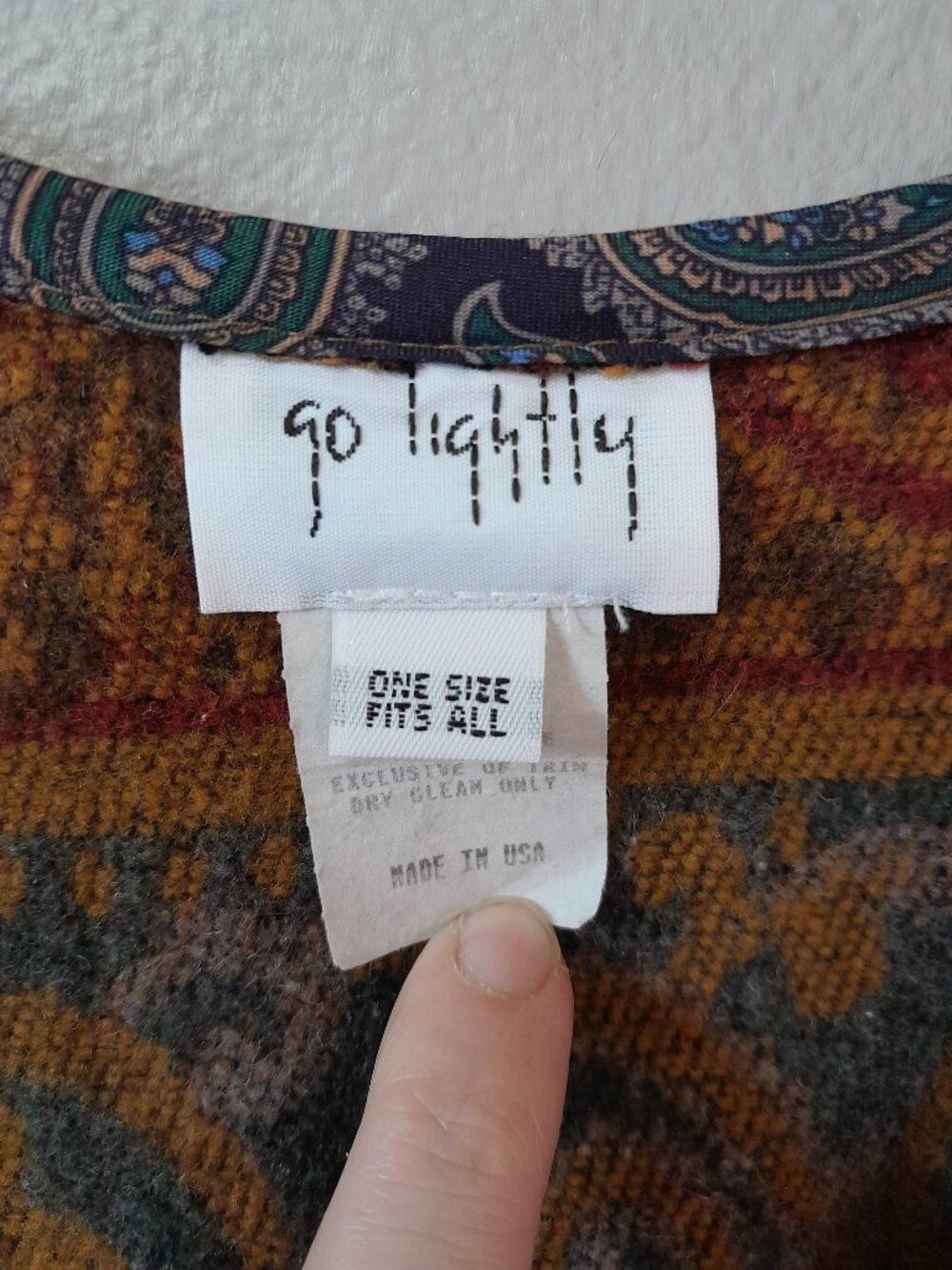 Go Lightly Vintage Y2K Western Cropped Vest Tapestry Blanket Wool Blend OS - Picture 3 of 4